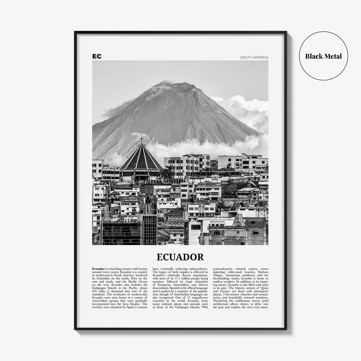 Ecuador Print Black and White No 1, Ecuador Wall Art, Ecuador Poster, Ecuador Photo, Ecuador Wall Decor, Guayaquil, Quito, South America