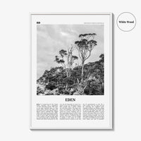 Eden Print Black and White, Eden Wall Art, Eden Poster, Eden Photo, Eden Wall Décor, New South Wales, Australia