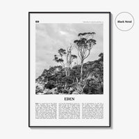Eden Print Black and White, Eden Wall Art, Eden Poster, Eden Photo, Eden Wall Décor, New South Wales, Australia