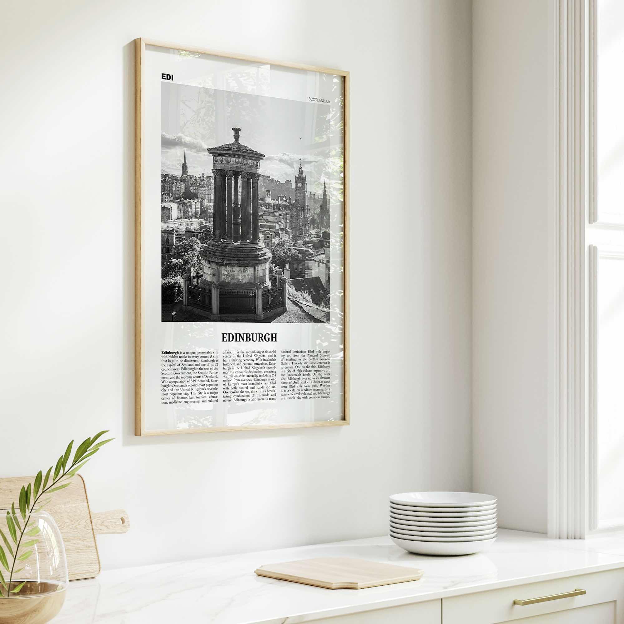 Edinburgh Print Black and White No 1, Edinburgh Wall Art, Edinburgh Poster, Edinburgh Photo, Edinburgh Wall, Scotland, UK, United Kingdom