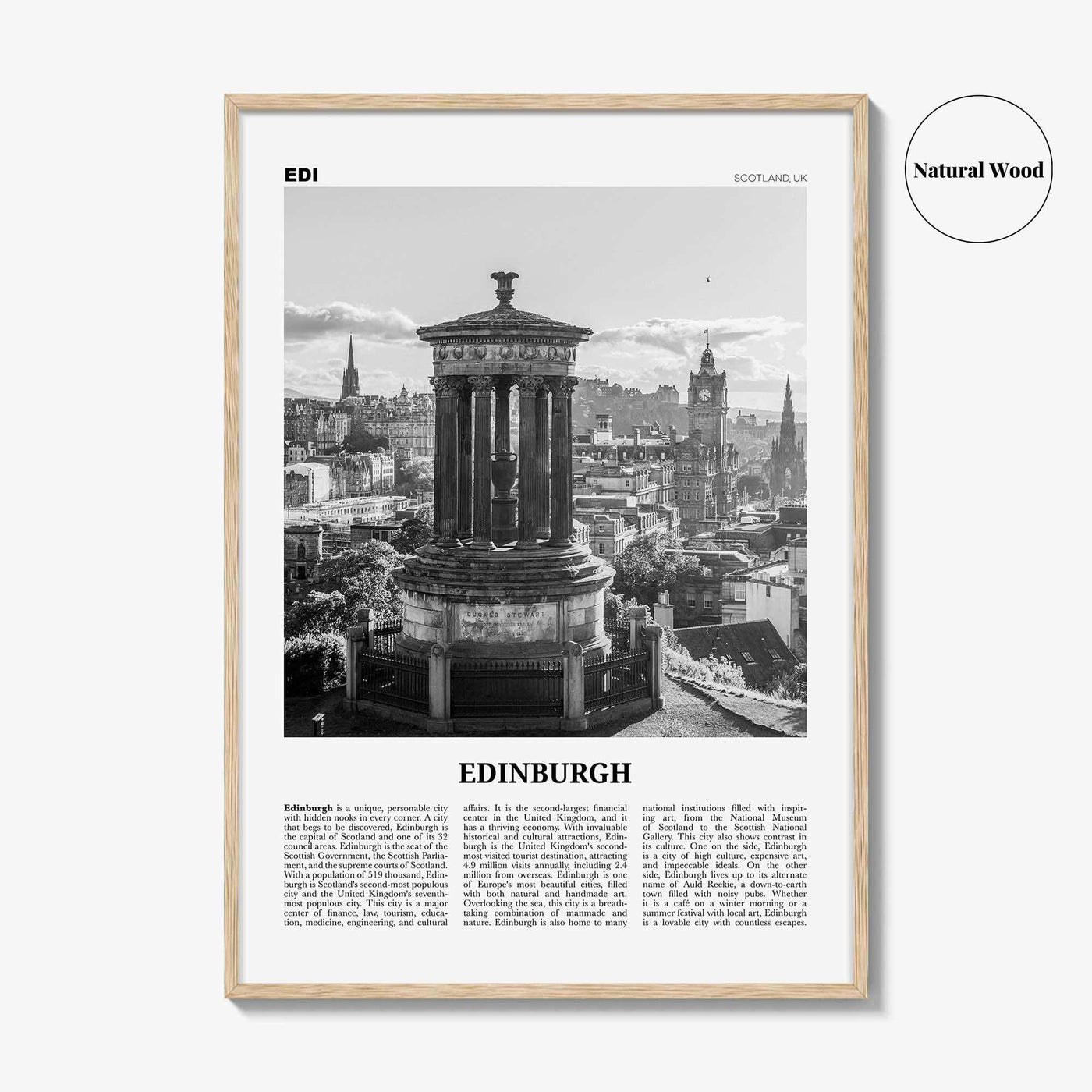 Edinburgh Print Black and White No 1, Edinburgh Wall Art, Edinburgh Poster, Edinburgh Photo, Edinburgh Wall, Scotland, UK, United Kingdom