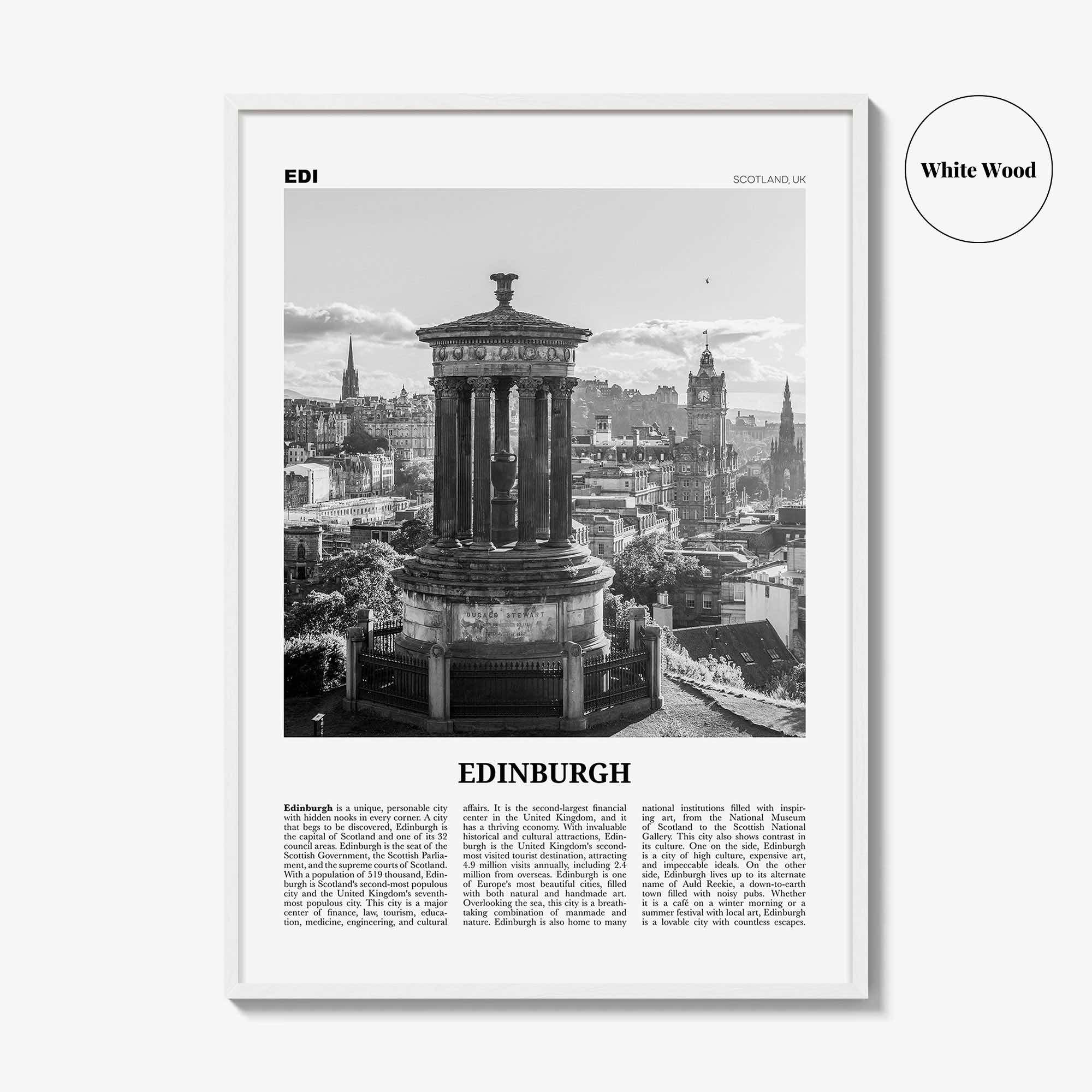 Edinburgh Print Black and White No 1, Edinburgh Wall Art, Edinburgh Poster, Edinburgh Photo, Edinburgh Wall, Scotland, UK, United Kingdom