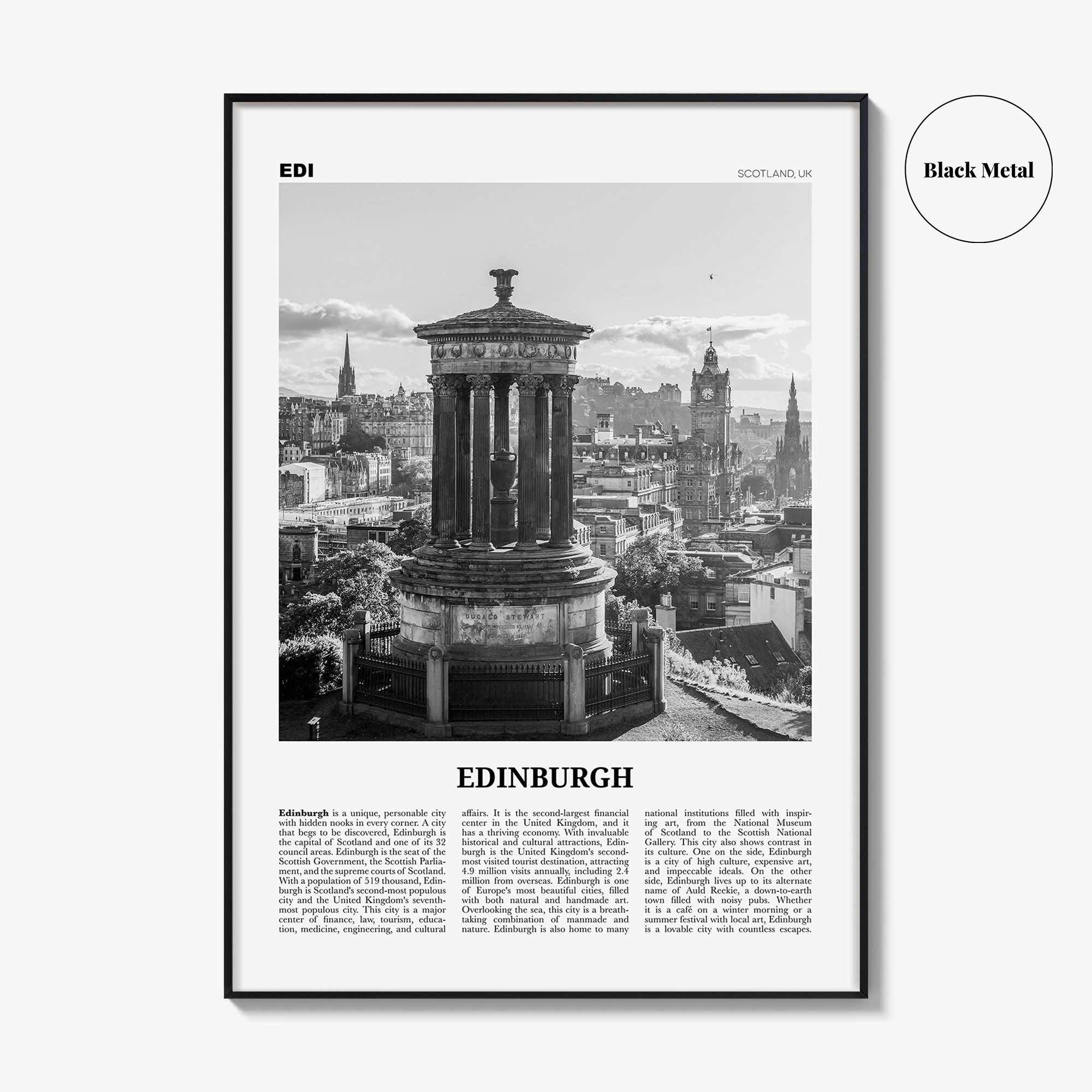 Edinburgh Print Black and White No 1, Edinburgh Wall Art, Edinburgh Poster, Edinburgh Photo, Edinburgh Wall, Scotland, UK, United Kingdom