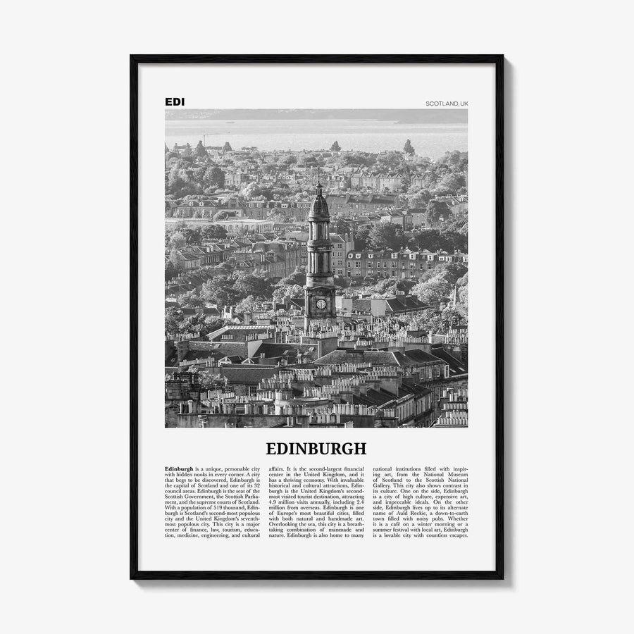 Edinburgh Print Black and White No 2, Edinburgh Wall Art, Edinburgh Poster, Edinburgh Photo, Edinburgh Wall, Scotland, UK, United Kingdom