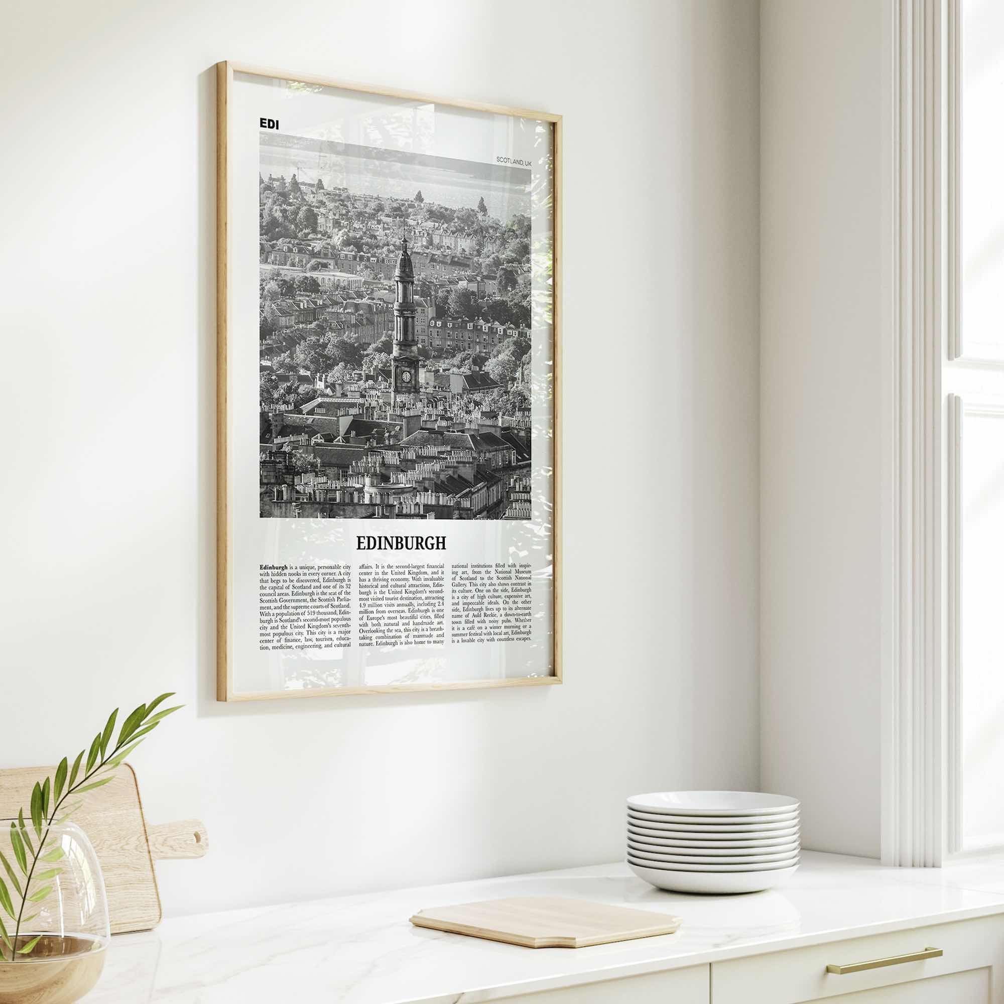 Edinburgh Print Black and White No 2, Edinburgh Wall Art, Edinburgh Poster, Edinburgh Photo, Edinburgh Wall, Scotland, UK, United Kingdom