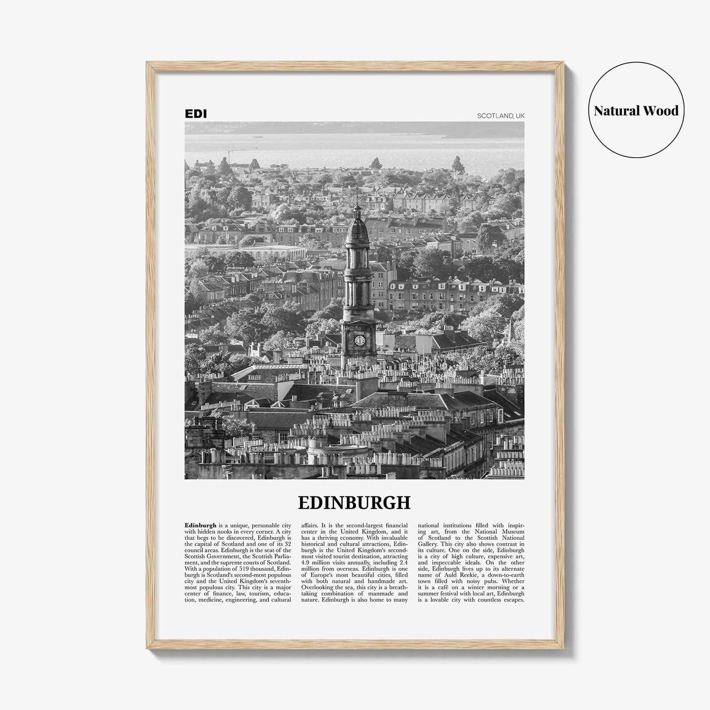 Edinburgh Print Black and White No 2, Edinburgh Wall Art, Edinburgh Poster, Edinburgh Photo, Edinburgh Wall, Scotland, UK, United Kingdom