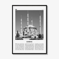 Edirne Print Black and White, Edirne Wall Art, Edirne Poster, Edirne Photo, Edirne Wall Décor, Edirne Map, Turkey