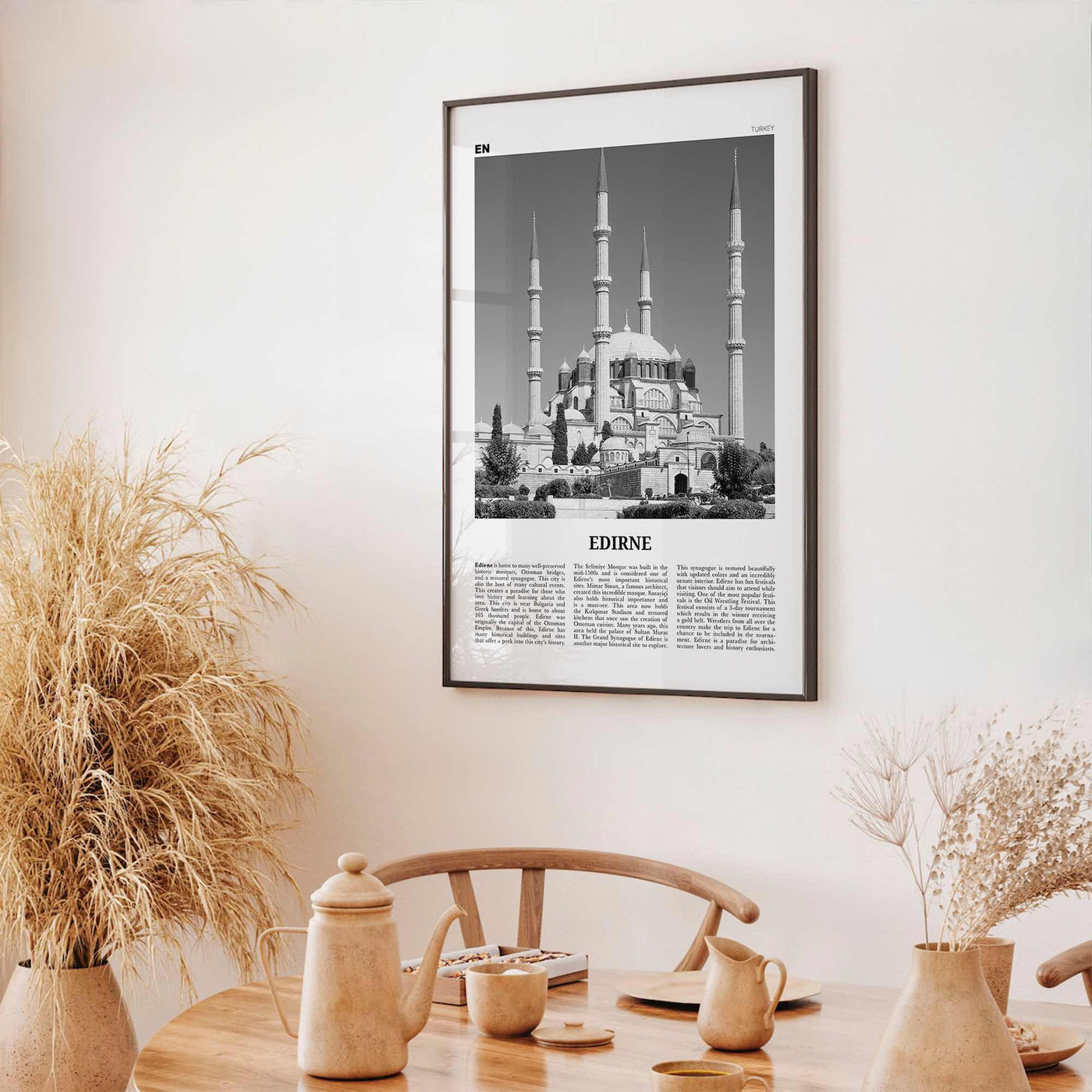 Edirne Print Black and White, Edirne Wall Art, Edirne Poster, Edirne Photo, Edirne Wall Décor, Edirne Map, Turkey