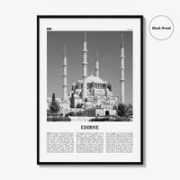 Edirne Print Black and White, Edirne Wall Art, Edirne Poster, Edirne Photo, Edirne Wall Décor, Edirne Map, Turkey
