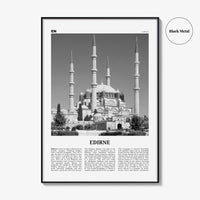 Edirne Print Black and White, Edirne Wall Art, Edirne Poster, Edirne Photo, Edirne Wall Décor, Edirne Map, Turkey