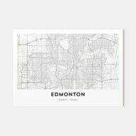 Edmonton Map Landscape Poster