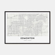 Edmonton Map Landscape Poster