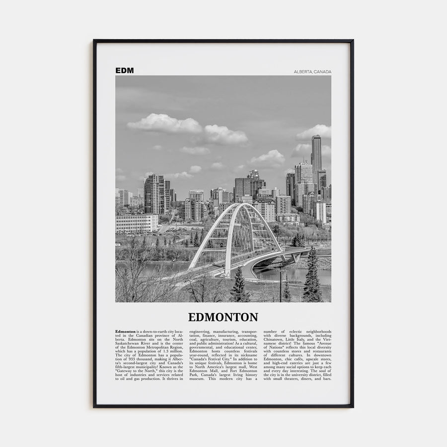 Edmonton Travel B&W No 1 Poster