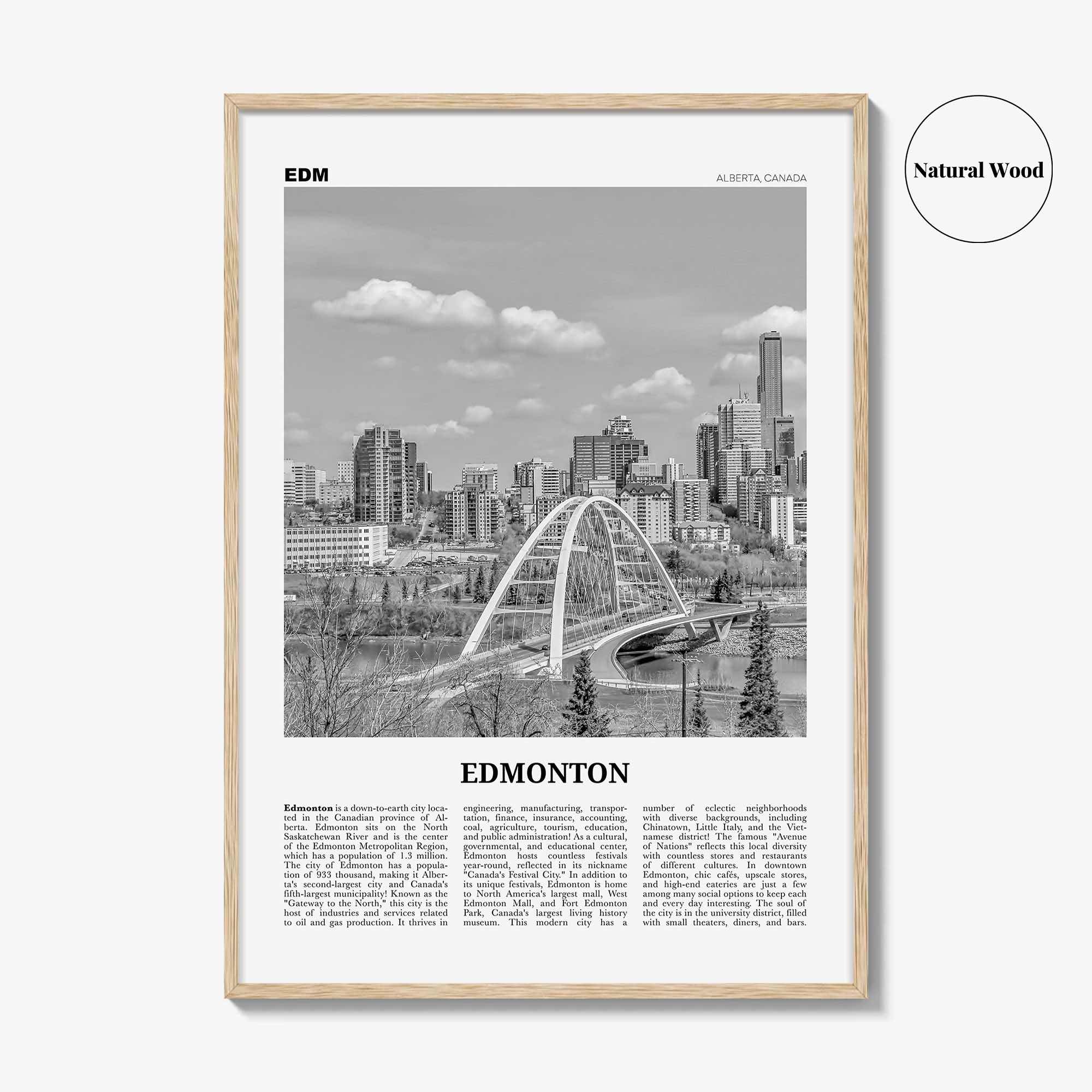 Edmonton Print Black and White No 1, Edmonton Wall Art, Edmonton Poster, Edmonton Photo, Edmonton Wall Decor, Alberta, Canada, America