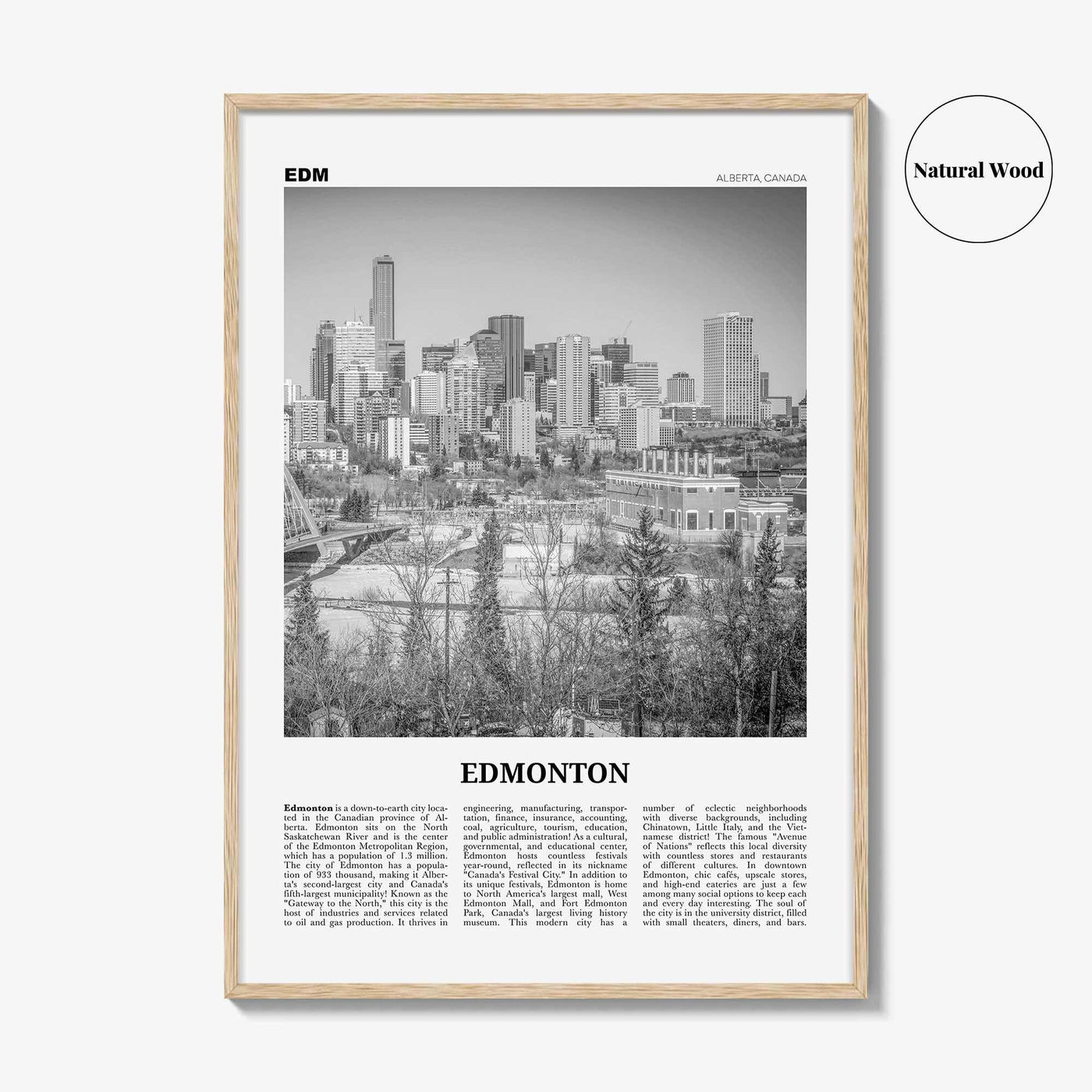 Edmonton Print Black and White No 2, Edmonton Wall Art, Edmonton Poster, Edmonton Photo, Edmonton Wall Decor, Alberta, Canada, America