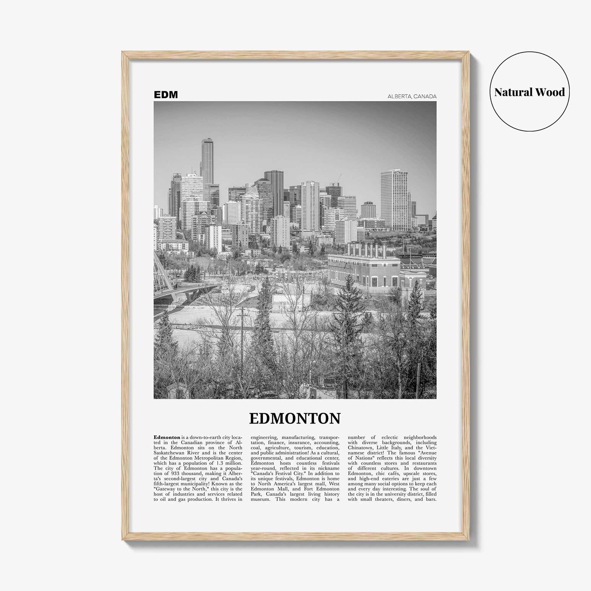 Edmonton Print Black and White No 2, Edmonton Wall Art, Edmonton Poster, Edmonton Photo, Edmonton Wall Decor, Alberta, Canada, America