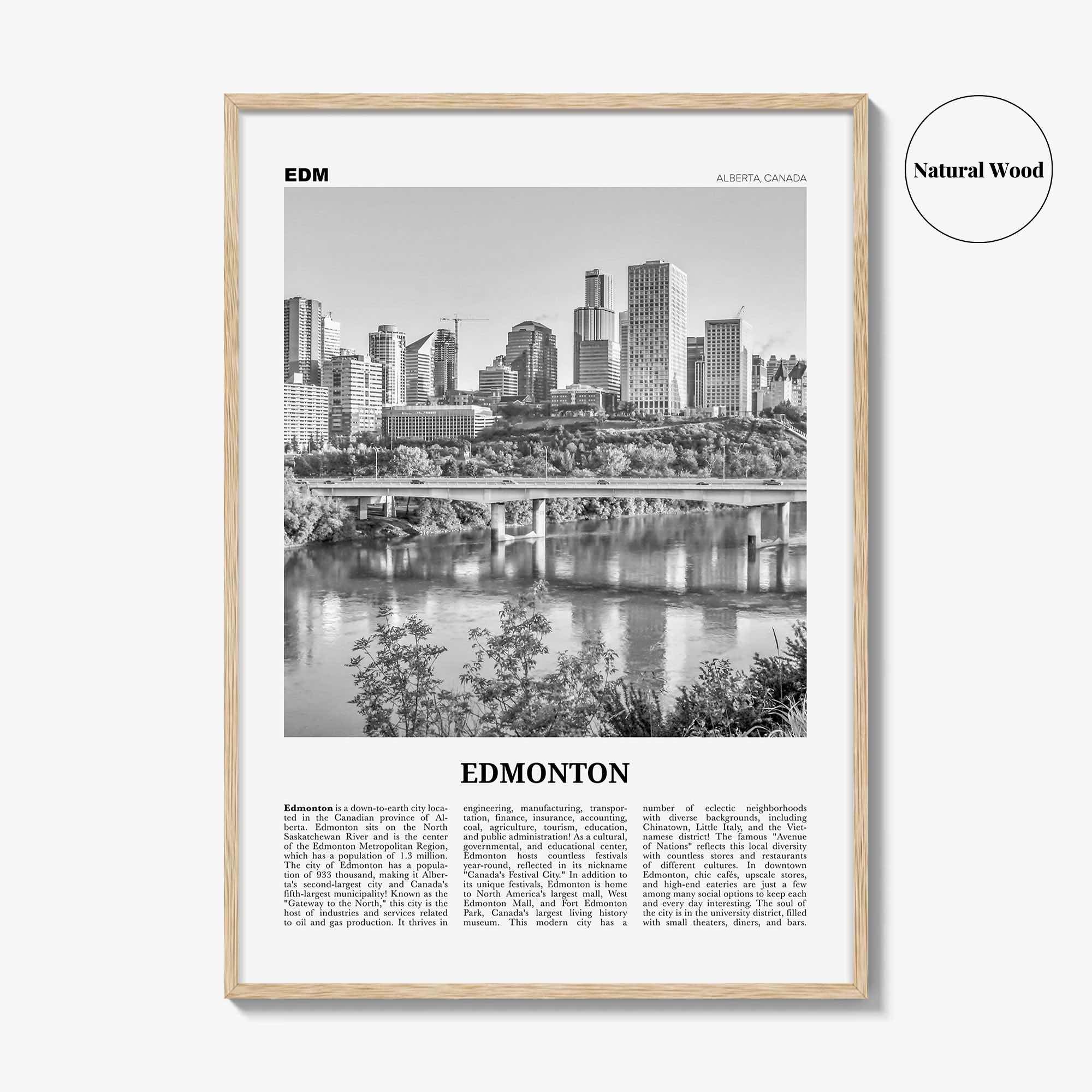 Edmonton Print Black and White No 3, Edmonton Wall Art, Edmonton Poster, Edmonton Photo, Edmonton Wall Decor, Alberta, Canada, America