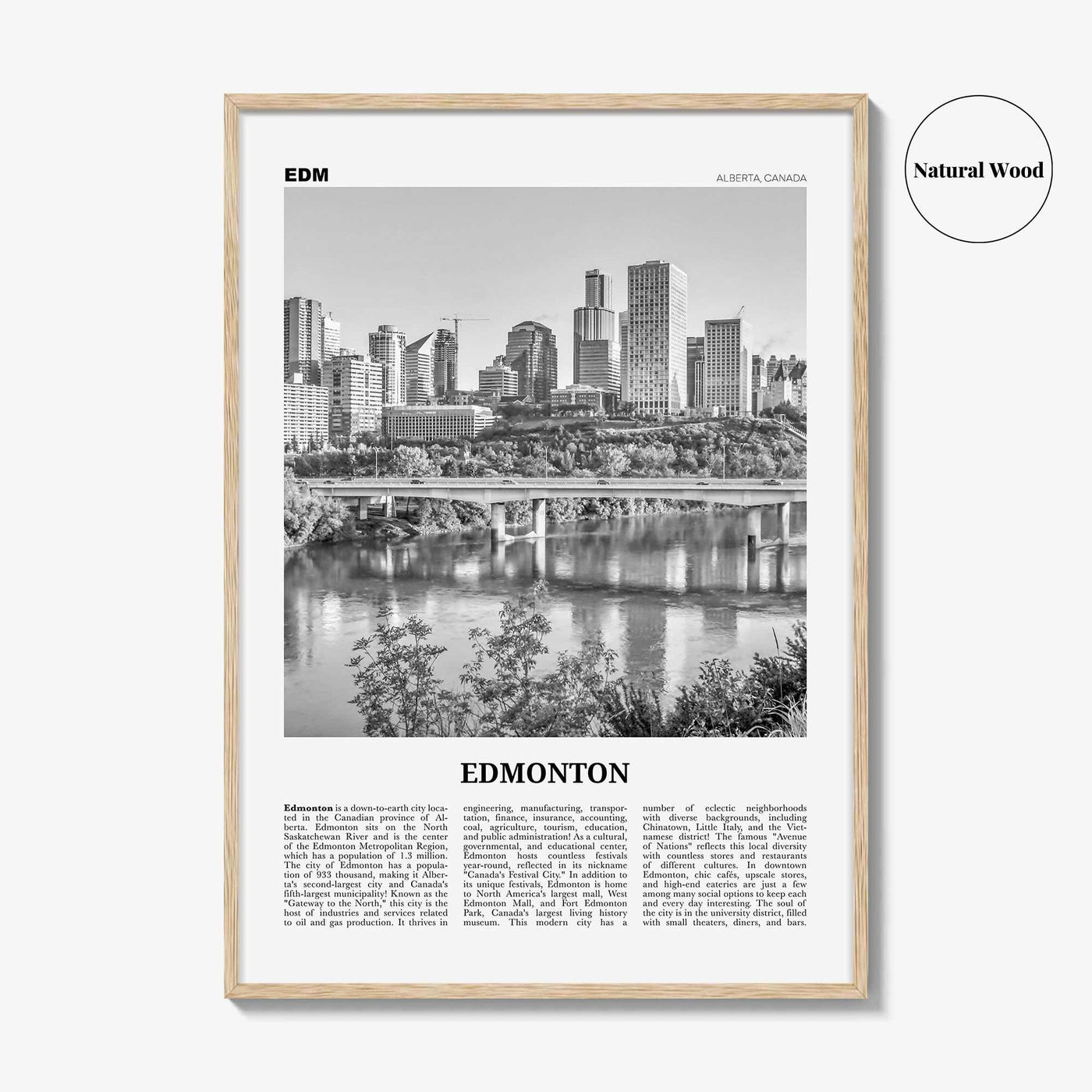 Edmonton Print Black and White No 3, Edmonton Wall Art, Edmonton Poster, Edmonton Photo, Edmonton Wall Decor, Alberta, Canada, America