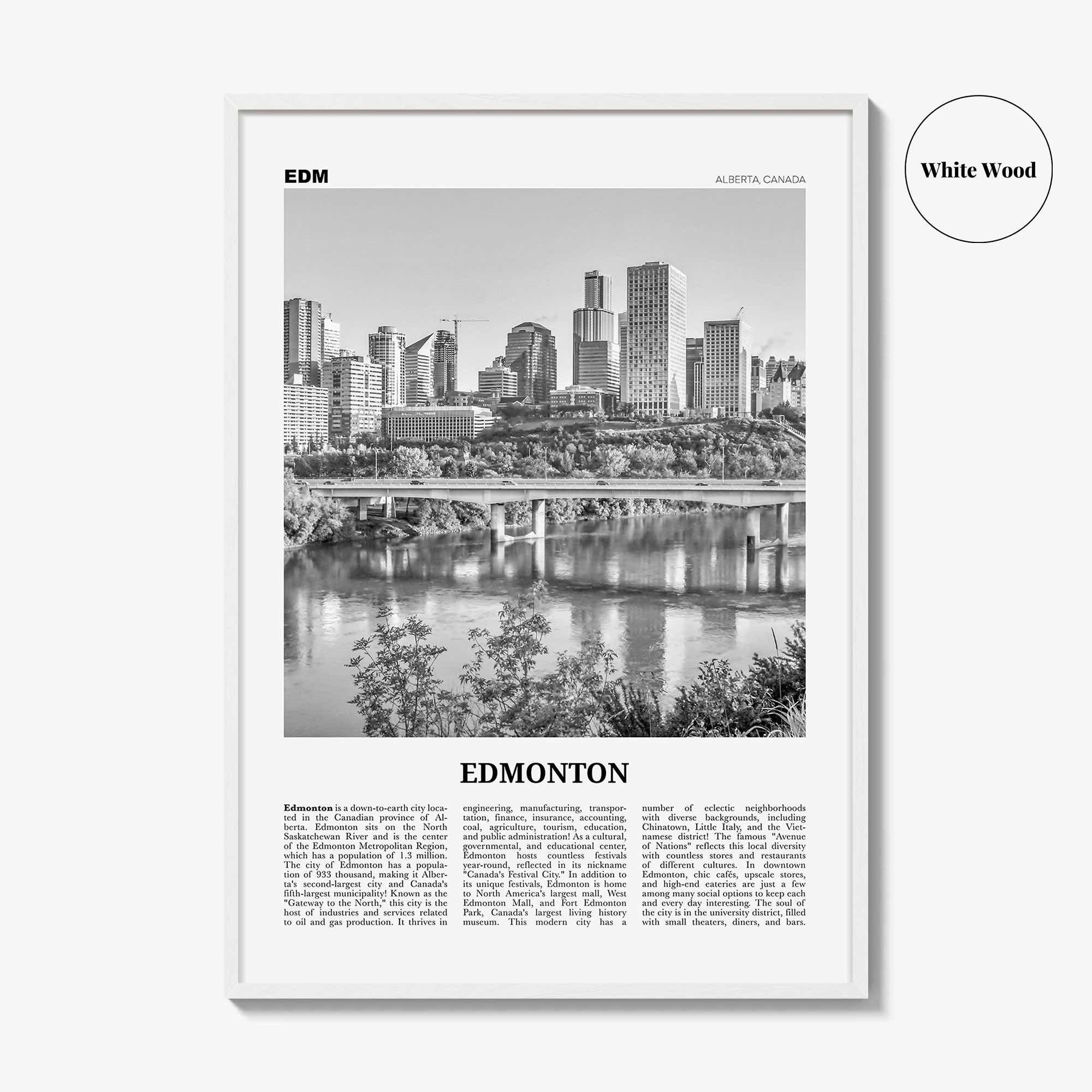 Edmonton Print Black and White No 3, Edmonton Wall Art, Edmonton Poster, Edmonton Photo, Edmonton Wall Decor, Alberta, Canada, America