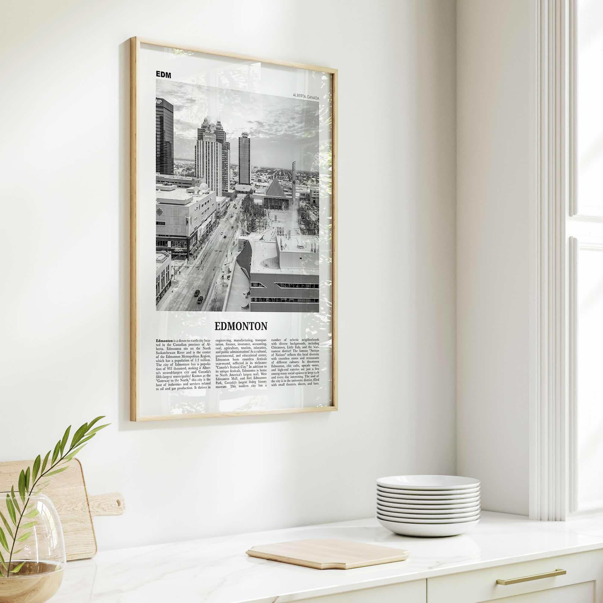 Edmonton Print Black and White No 4, Edmonton Wall Art, Edmonton Poster, Edmonton Photo, Edmonton Wall Decor, Alberta, Canada, America