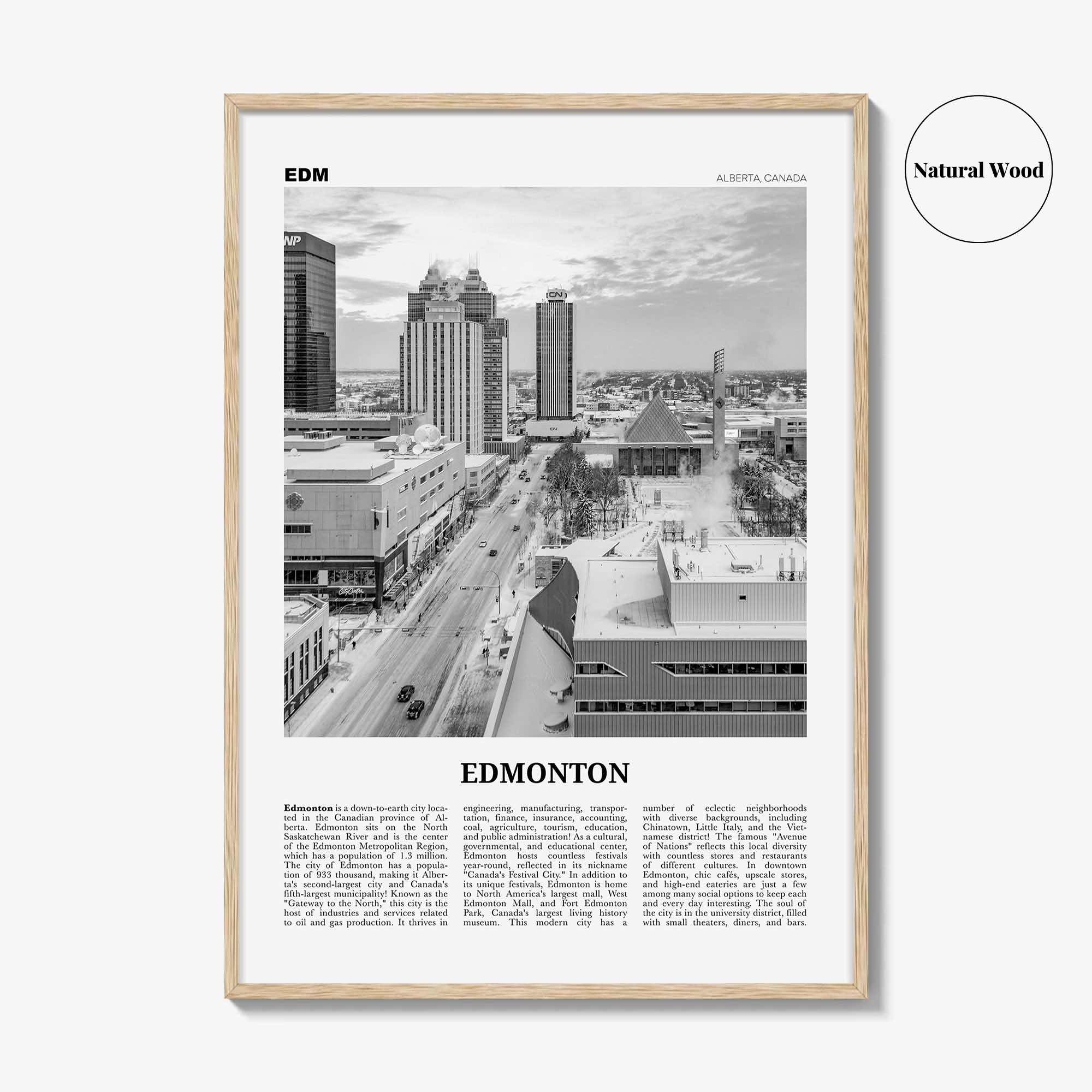 Edmonton Print Black and White No 4, Edmonton Wall Art, Edmonton Poster, Edmonton Photo, Edmonton Wall Decor, Alberta, Canada, America