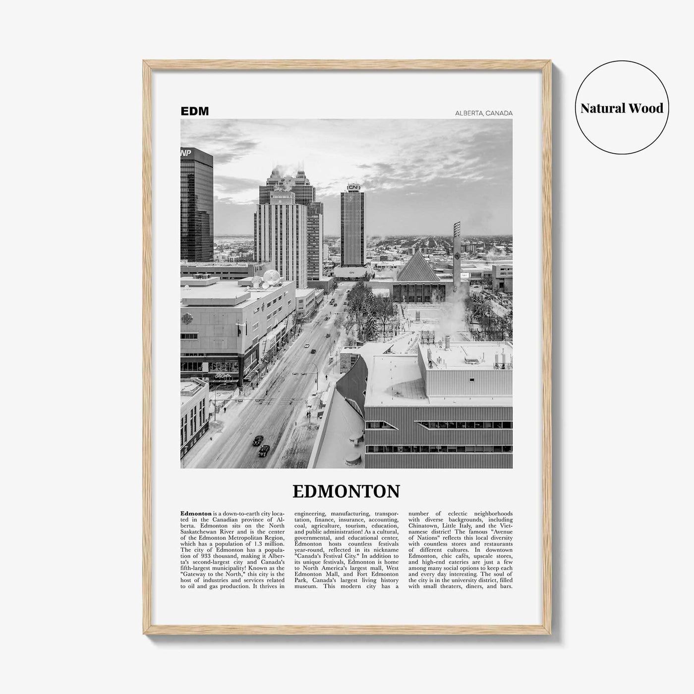 Edmonton Print Black and White No 4, Edmonton Wall Art, Edmonton Poster, Edmonton Photo, Edmonton Wall Decor, Alberta, Canada, America