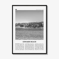 Edwards Beach Print Black and White, Edwards Beach Wall Art, Edwards Beach Poster, Edwards Beach Photo, Sydney, Australia