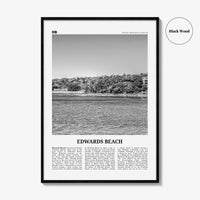 Edwards Beach Print Black and White, Edwards Beach Wall Art, Edwards Beach Poster, Edwards Beach Photo, Sydney, Australia