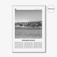 Edwards Beach Print Black and White, Edwards Beach Wall Art, Edwards Beach Poster, Edwards Beach Photo, Sydney, Australia