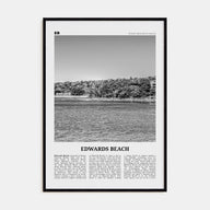 Edwards Beach Travel B&W Poster