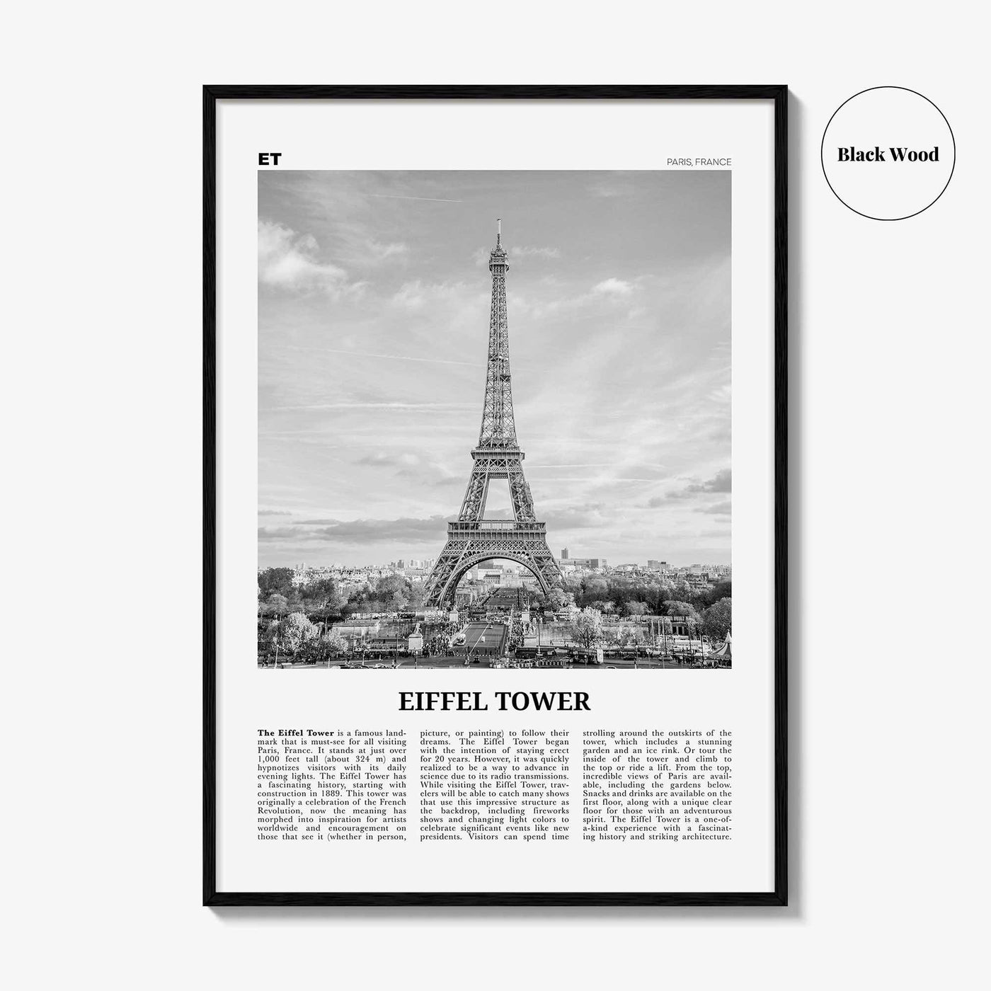 Eiffel Tower Print Black and White, Eiffel Tower Wall Art, Eiffel Tower Poster, Eiffel Tower Photo, Eiffel Tower Wall Décor, Paris, France