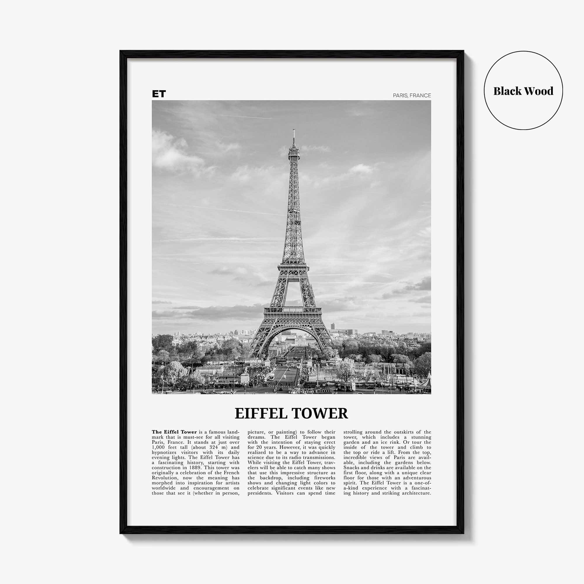 Eiffel Tower Print Black and White, Eiffel Tower Wall Art, Eiffel Tower Poster, Eiffel Tower Photo, Eiffel Tower Wall Décor, Paris, France