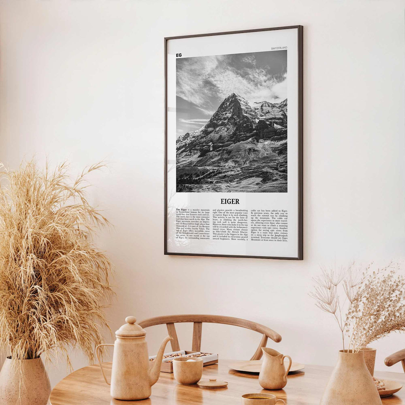 Eiger Print Black and White, Eiger Wall Art, Eiger Poster, Eiger Photo, Eiger Wall Décor, Eiger Map, Switzerland