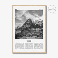 Eiger Print Black and White, Eiger Wall Art, Eiger Poster, Eiger Photo, Eiger Wall Décor, Eiger Map, Switzerland