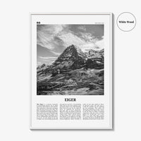 Eiger Print Black and White, Eiger Wall Art, Eiger Poster, Eiger Photo, Eiger Wall Décor, Eiger Map, Switzerland