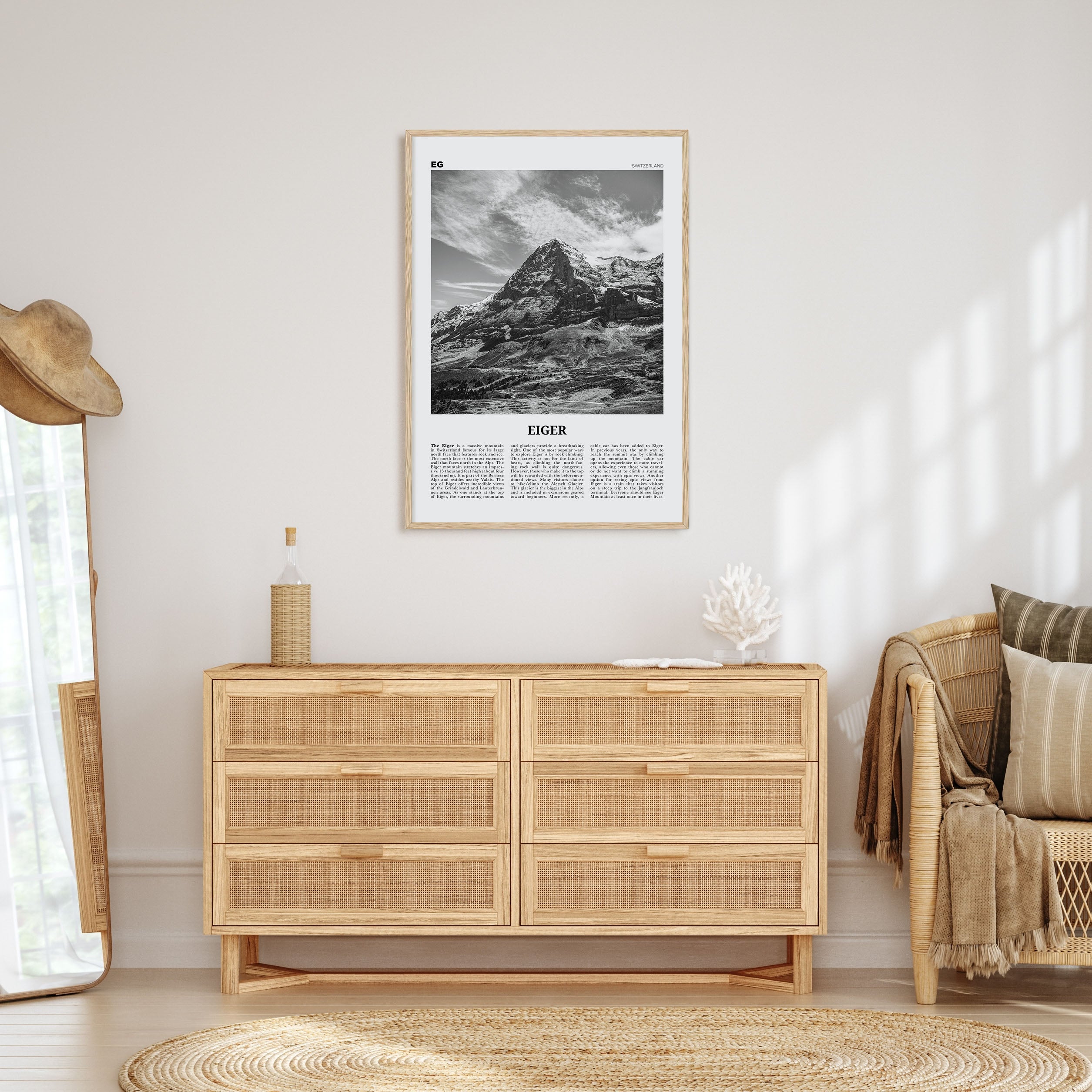 Eiger Travel B&W Poster