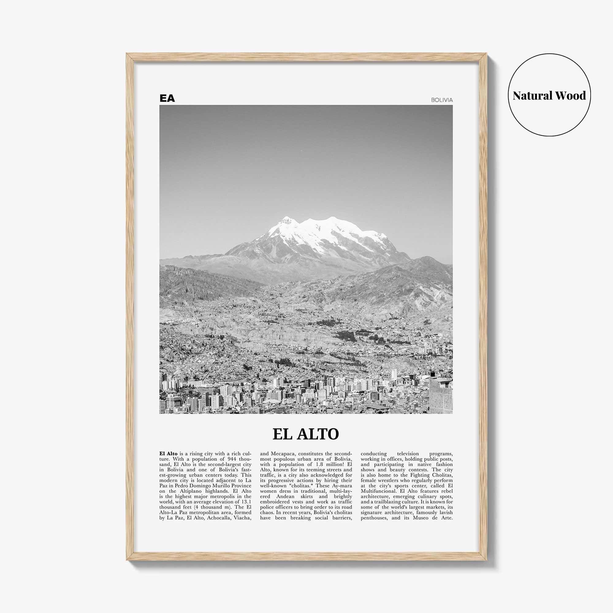 El Alto Print Black and White, El Alto Wall Art, El Alto Poster, El Alto Photo, El Alto Wall Decor, Bolivia, La Paz, South America