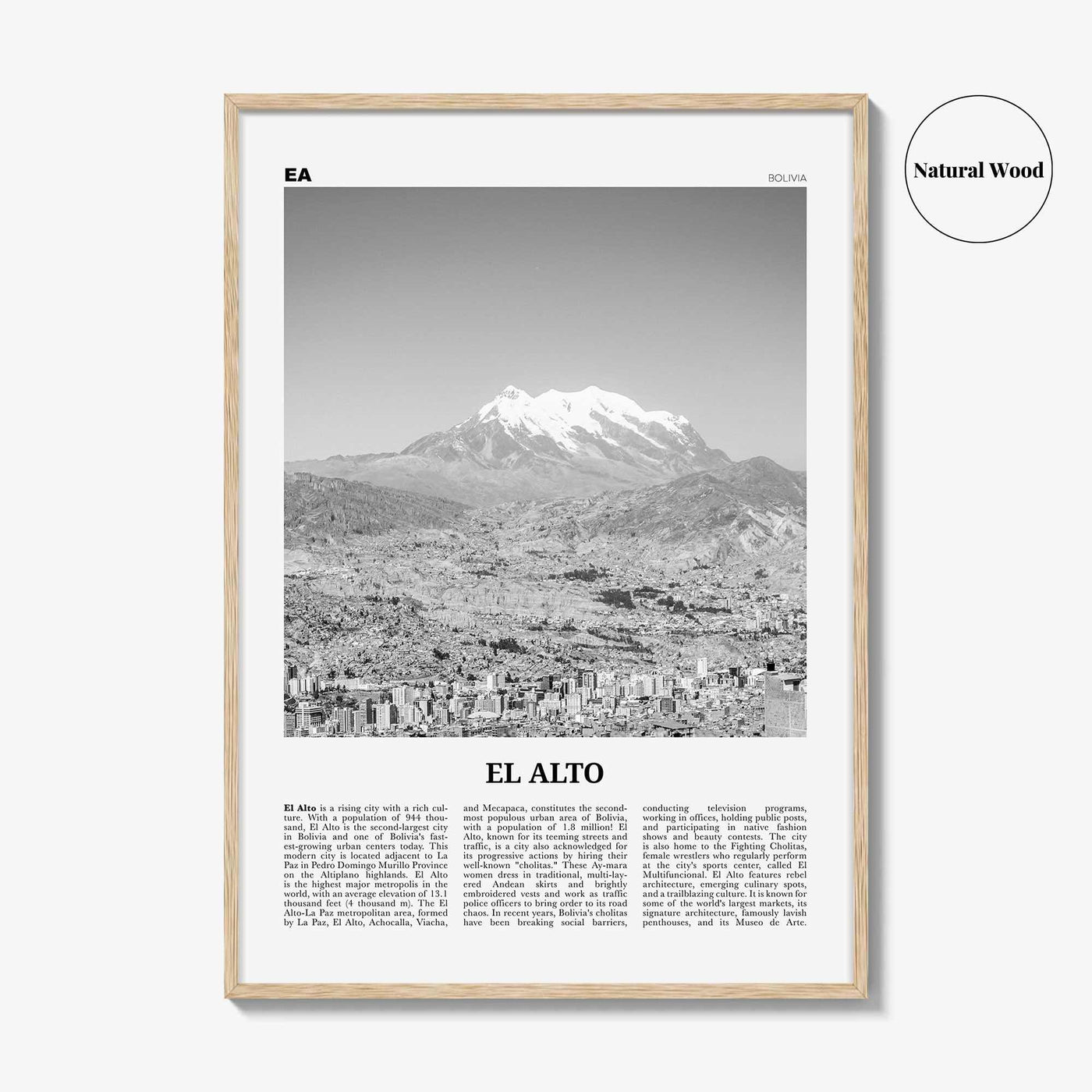 El Alto Print Black and White, El Alto Wall Art, El Alto Poster, El Alto Photo, El Alto Wall Decor, Bolivia, La Paz, South America