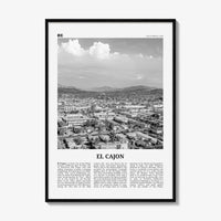 El Cajon Print Black and White, El Cajon Wall Art, El Cajon Poster, El Cajon Photo, El Cajon Wall Décor, El Cajon Map, California, USA