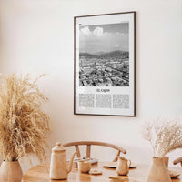 El Cajon Print Black and White, El Cajon Wall Art, El Cajon Poster, El Cajon Photo, El Cajon Wall Décor, El Cajon Map, California, USA