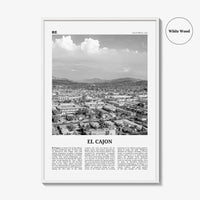 El Cajon Print Black and White, El Cajon Wall Art, El Cajon Poster, El Cajon Photo, El Cajon Wall Décor, El Cajon Map, California, USA