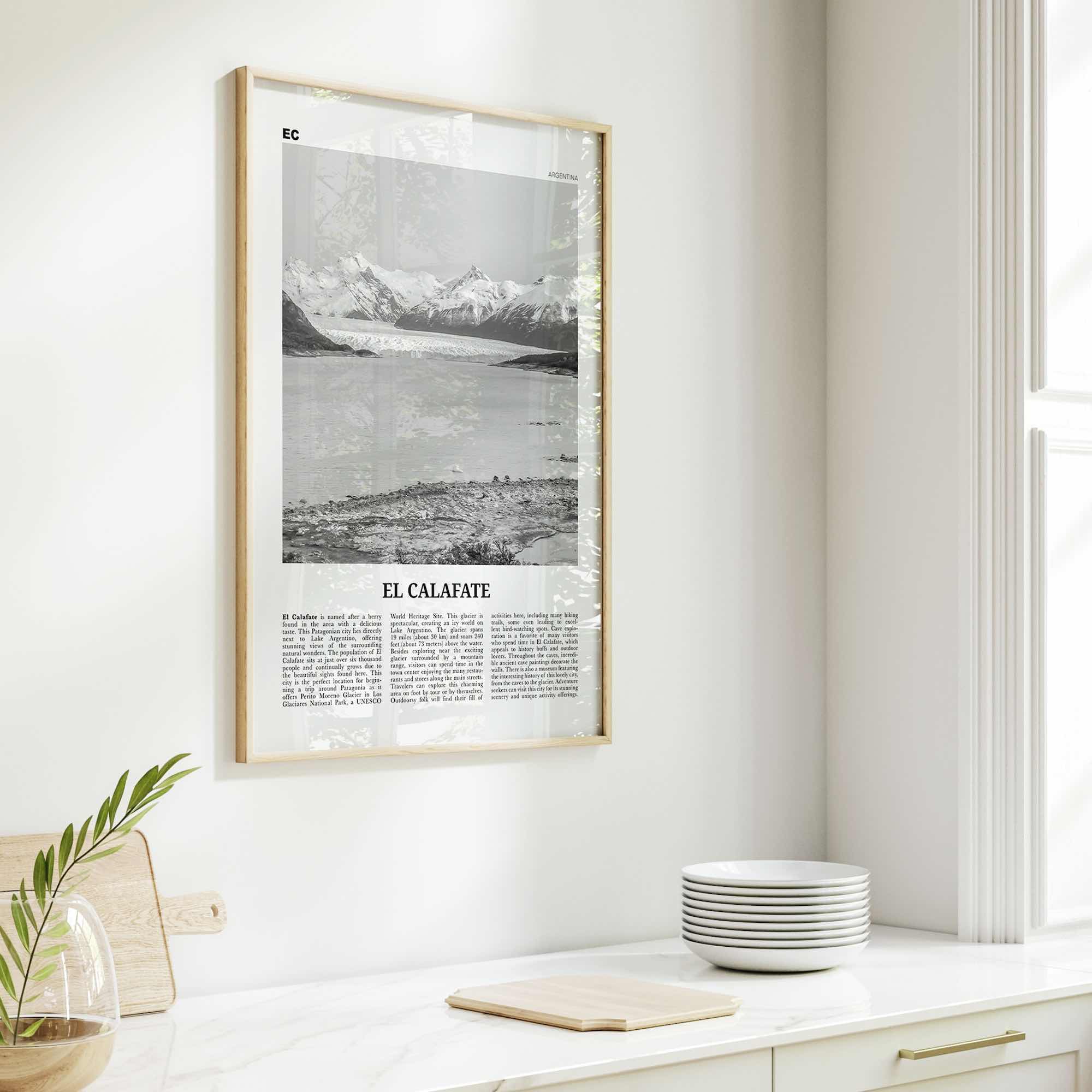 El Calafate Print Black and White, El Calafate Wall Art, El Calafate Poster, El Calafate Photo, El Calafate Wall Décor, Argentina