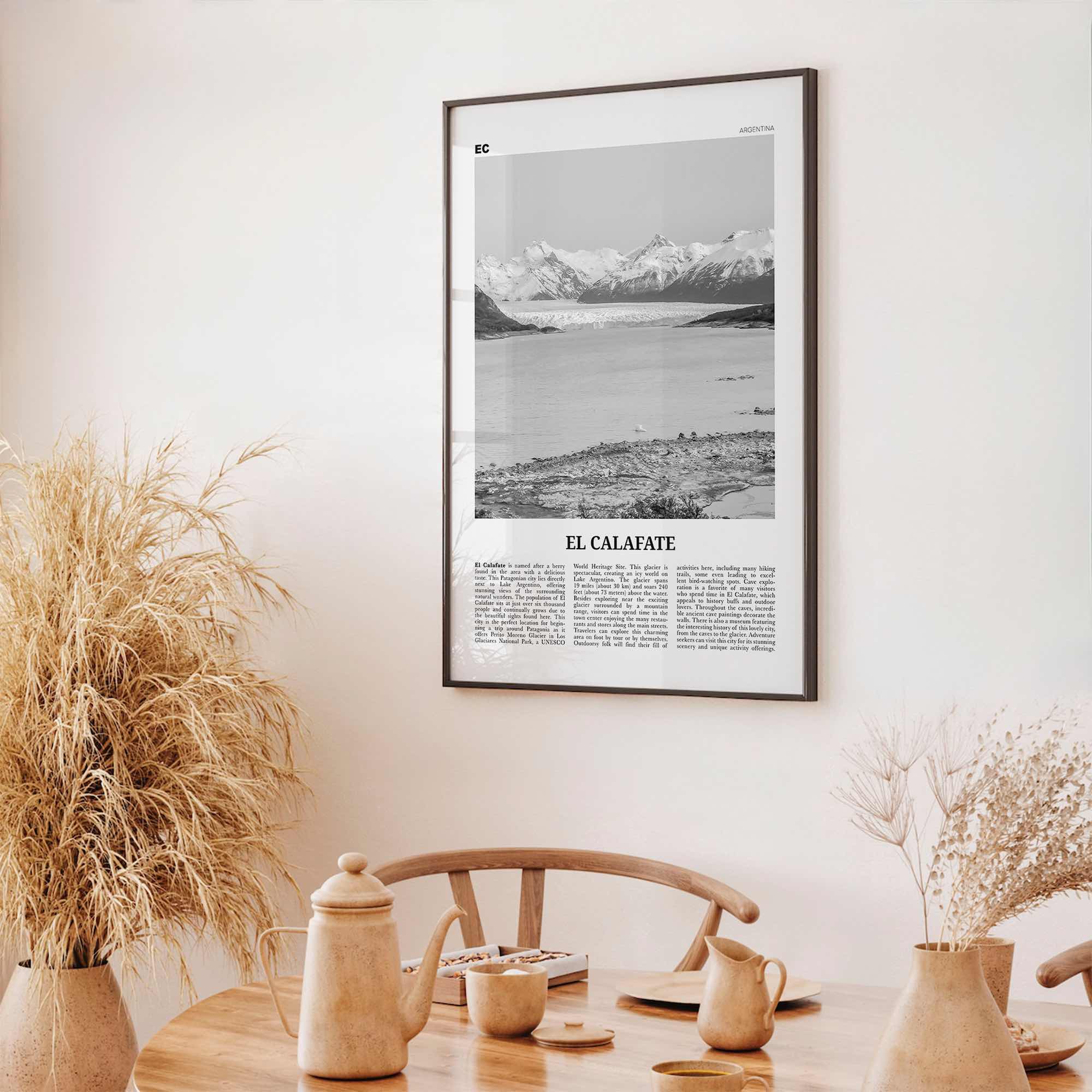 El Calafate Print Black and White, El Calafate Wall Art, El Calafate Poster, El Calafate Photo, El Calafate Wall Décor, Argentina