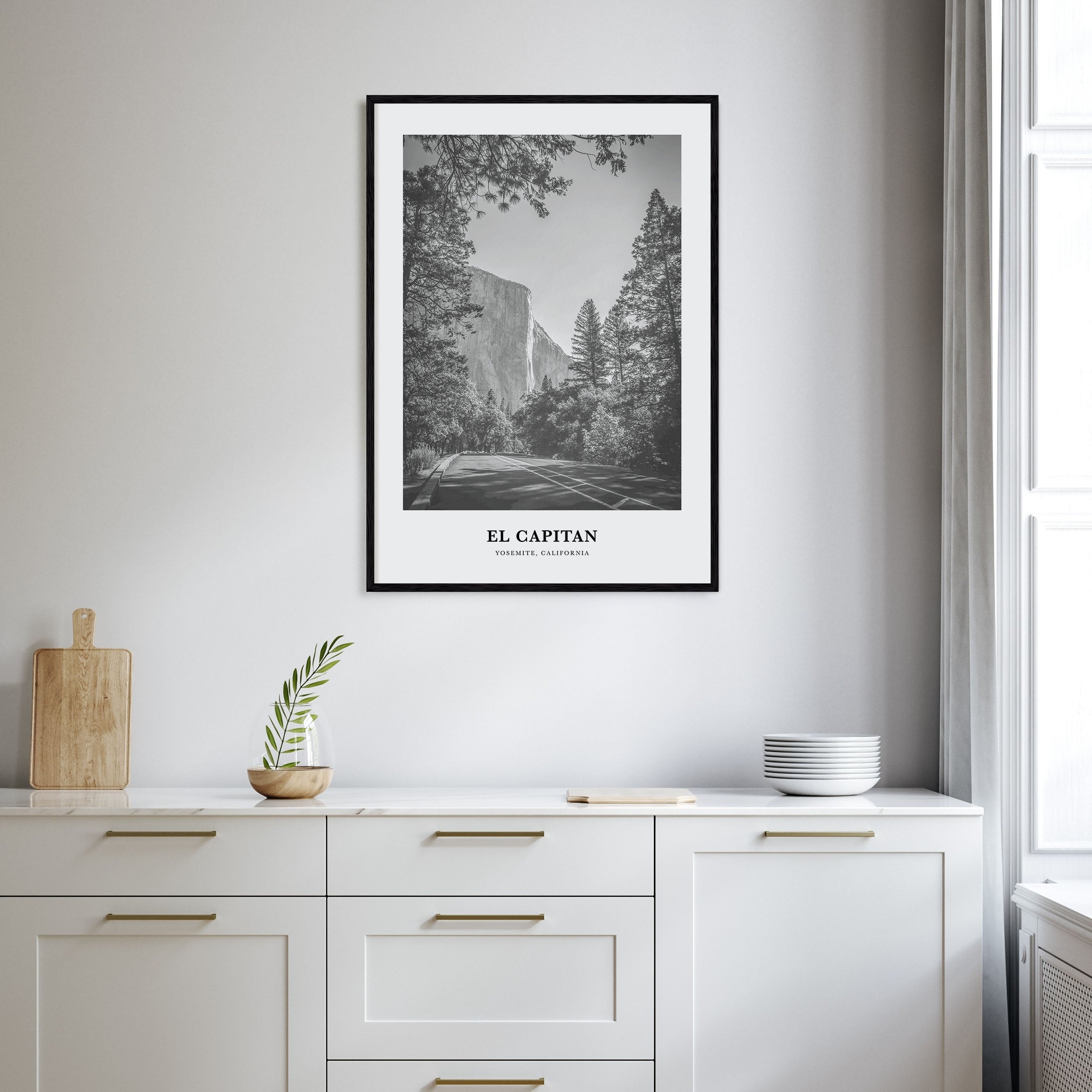 El Capitan Portrait B&W Poster