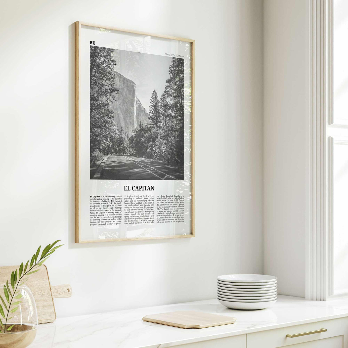 El Capitan Print Black and White, El Capitan Wall Art, El Capitan Poster, El Capitan Photo, Yosemite Poster Print, California, National Park