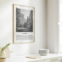 El Capitan Print Black and White, El Capitan Wall Art, El Capitan Poster, El Capitan Photo, Yosemite Poster Print, California, National Park