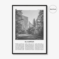 El Capitan Print Black and White, El Capitan Wall Art, El Capitan Poster, El Capitan Photo, Yosemite Poster Print, California, National Park