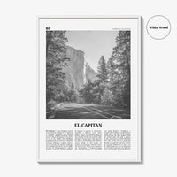 El Capitan Print Black and White, El Capitan Wall Art, El Capitan Poster, El Capitan Photo, Yosemite Poster Print, California, National Park