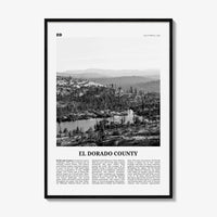 El Dorado County Print Black and White, El Dorado County Wall Art, El Dorado Poster, El Dorado Photo, El Dorado Wall Décor, El Dorado Map