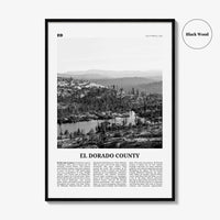 El Dorado County Print Black and White, El Dorado County Wall Art, El Dorado Poster, El Dorado Photo, El Dorado Wall Décor, El Dorado Map